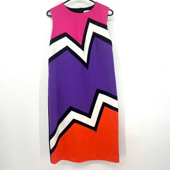 Maria Grazia Severi Dresses & Skirts - Maria Grazia Severi Pink Purple Orange Black Colorblock Dress Womens 46 US Large